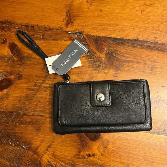NWT Nautica RFID Black Women’s Wallet Clutch Organizer - Picture 3 of 8